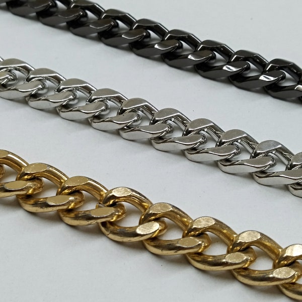 Cinturino metallico di alta qualità, cinturino a catena regolabile, cinturino di ricambio, selezionare la lunghezza, tutti i colori disponibili per la catena, prodotto in Grecia