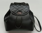 Classic Style Genuine Leather Backpack, Quilted Elegant Medium Nude Bag, Minimalist Bag, Convertible Backpack, Eternal Fashion Backpack