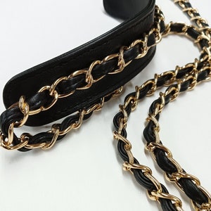Metal + Leather Cross Body Bag Chain Strap Adjustable Round Ball