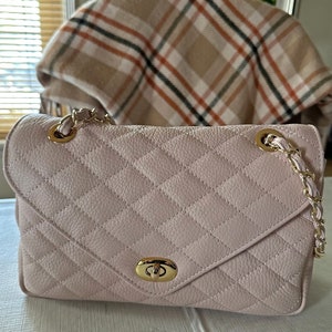 Doppelklappe V Diamanten Stil Echtleder Umhängetasche, Leder Innenraum Elegante Gesteppte Handtasche, Umhängetasche, Handgefertigtes Griechisches Produkt