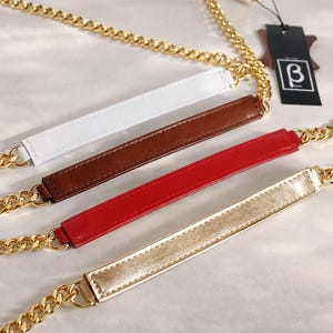 Top Quality Genuine Leather Strap, Adjustable Chain Strap, Replacement Strap, Select Length, All Colours for Leather & Chain Available