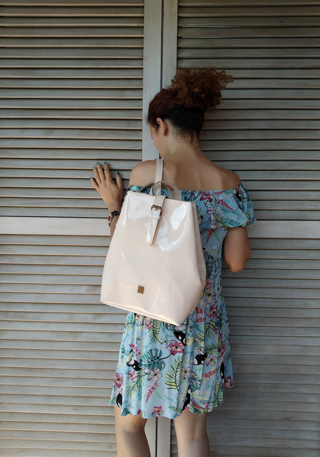Elegant PU Leather Zip Backpack Bag