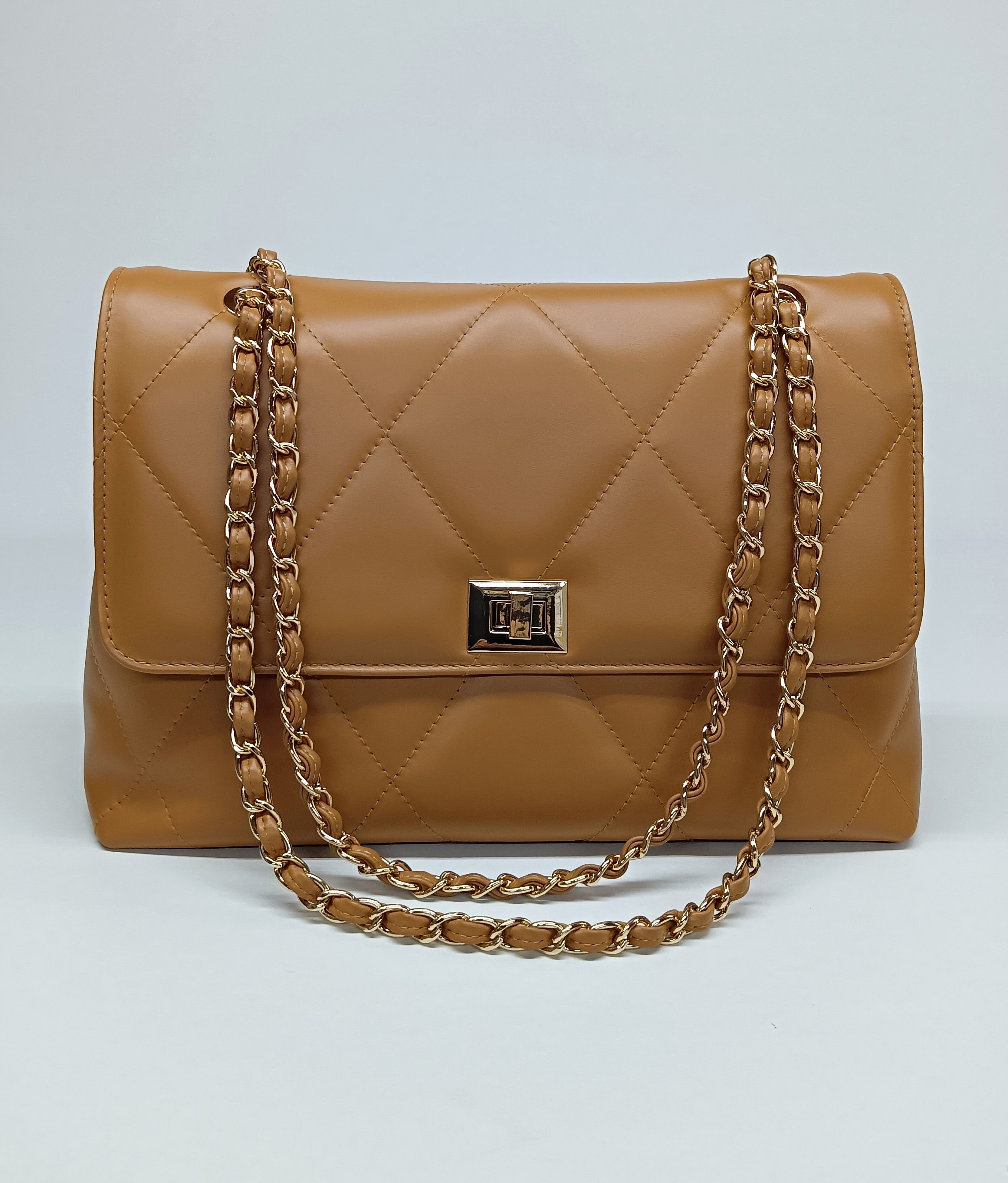 CHANEL, Bags, Chanel Vintage Satin Cc Logo Chain Flap Shoulder Bag