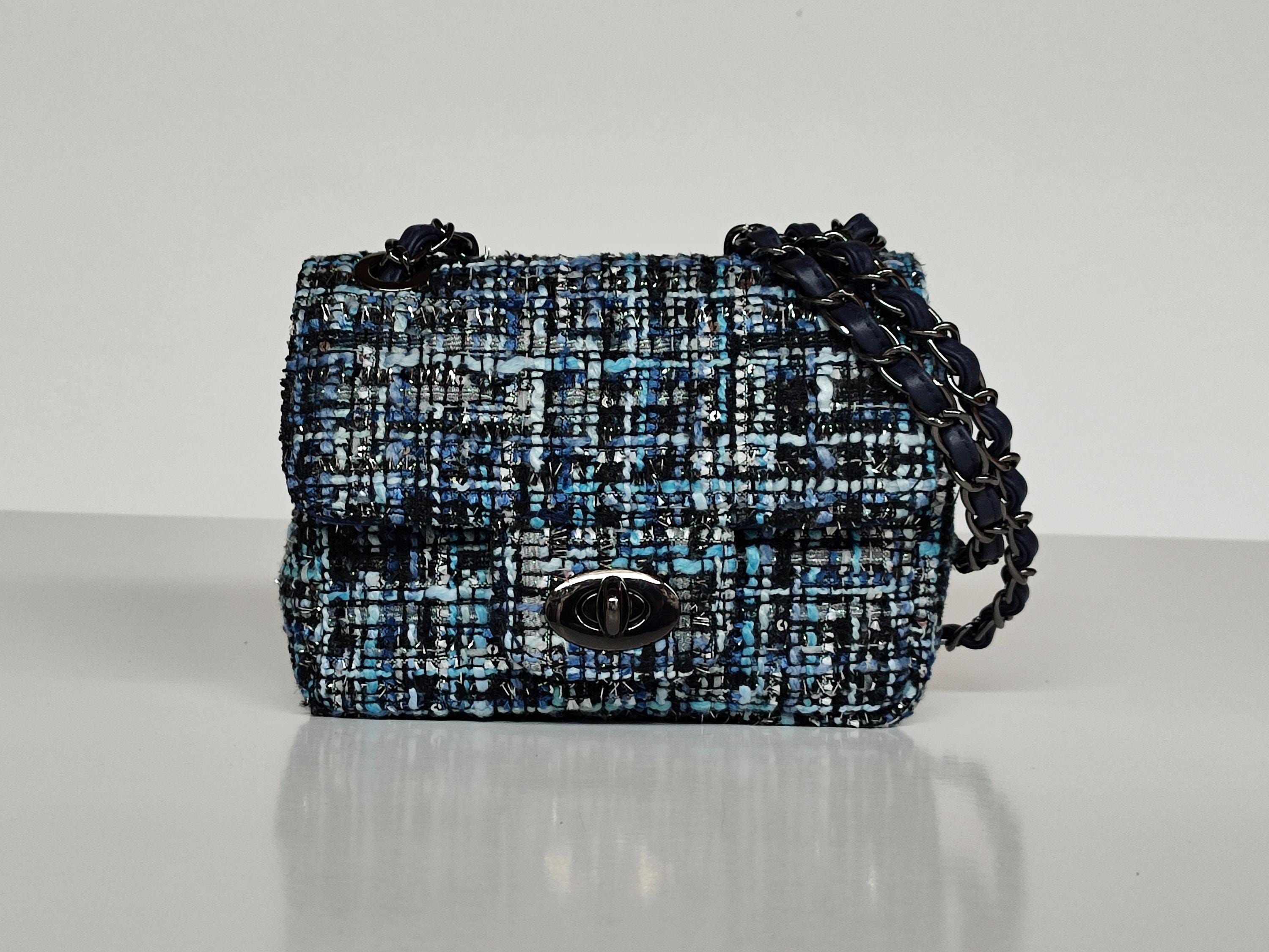 Top Quality Tweed Small Shoulder Bag, Mini Handbag, Minimalist