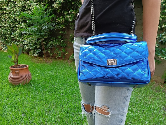What Goes Around Comes Around Chanel Denim Medium Backpack in Blue