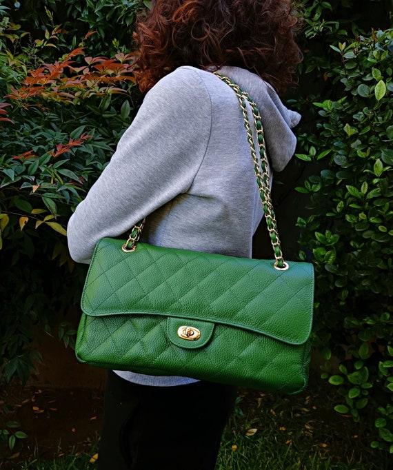 DIAMONDS Are Eternal Genuine Leather Flap Bag Elegant Quilted