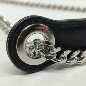 Luxuriöses Echtlederband, Ersatzband, Länge auswählen, Alle Farben für Leder & Kette verfügbar, handgefertigtes griechisches Produkt Black & Silver