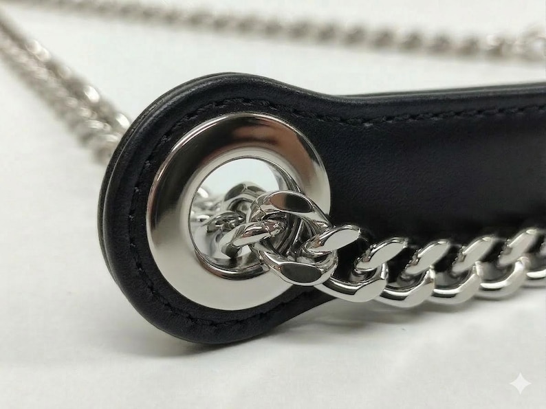 Luxuriöses Echtlederband, Ersatzband, Länge auswählen, Alle Farben für Leder & Kette verfügbar, handgefertigtes griechisches Produkt Black & Silver