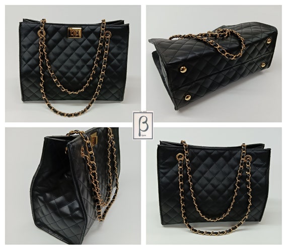 Chanel Black Quilted Patent Clutch - Ann's Fabulous Closeouts