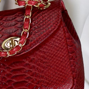 Genuine Leather Diamond Bag, Small Snake Crossbody Bag, Genuine Leather Flap Bag, Convertible Shoulder Bag, Handmade Greek Purse image 3