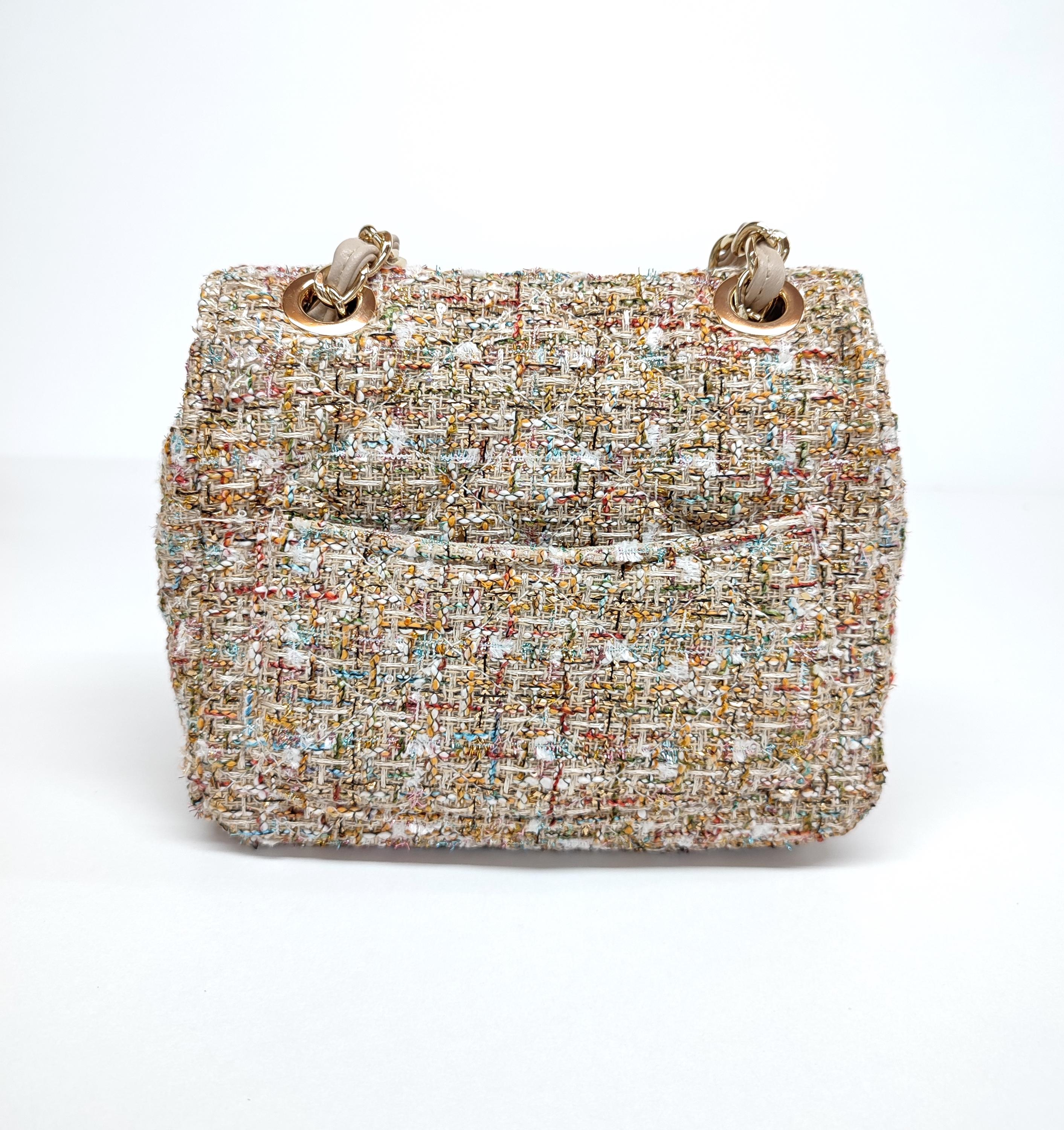 Top Quality Tweed Small Shoulder Bag, Mini Handbag, Minimalist