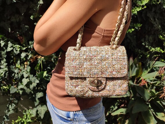 Mini Borsa A Tracolla In Vera Pelle Di Agnello Con Catena Dorata - Elegante Borsetta A Mano Donna