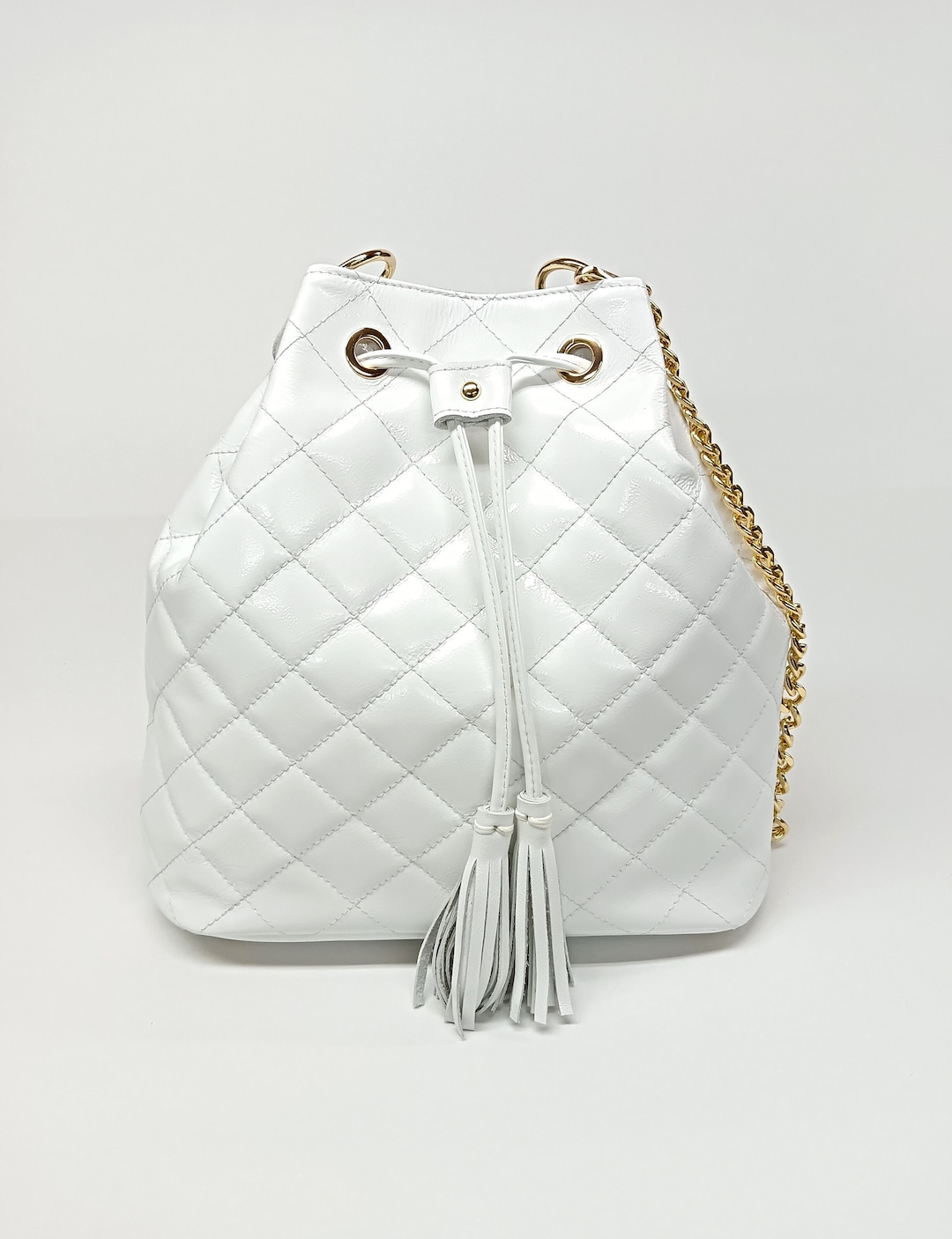 魅力的な Diamonds Are Bag Quilted Leather Patent Genuine Eternal バッグ