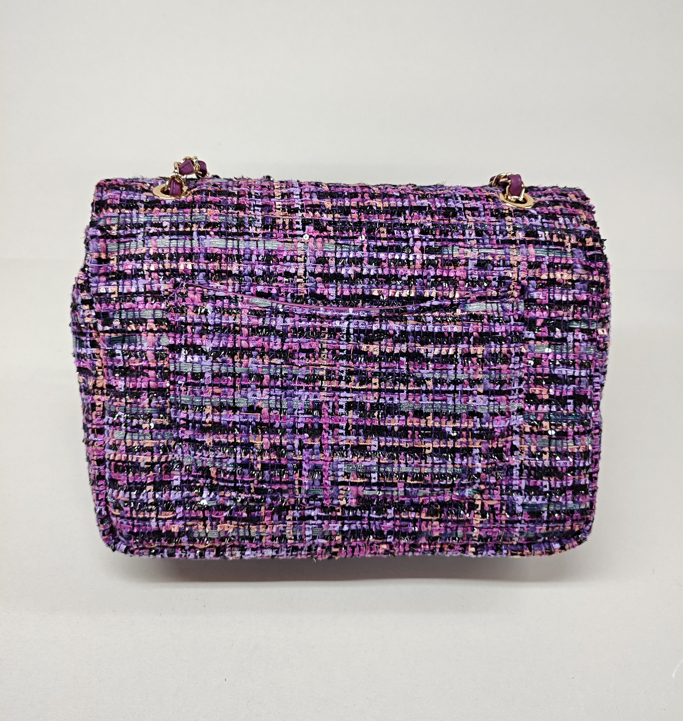 Top Quality Tweed Large Shoulder Bag, Elegant Boho Double Top Quality Tweed Large Shoulder Bag, Elegant Boho Double