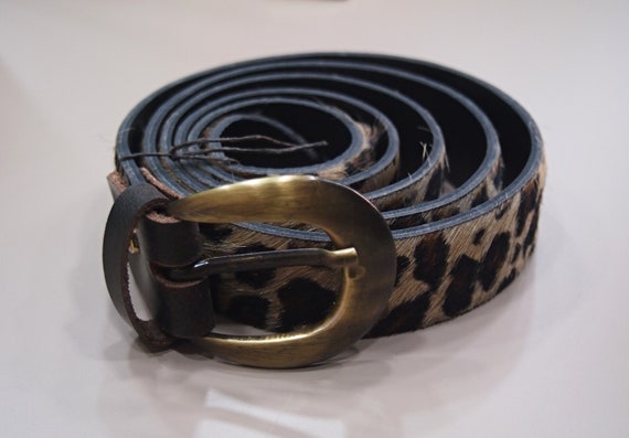 Animal Print Leather Women Belt, Genuine Cowhide Leo Belt  display picture 1