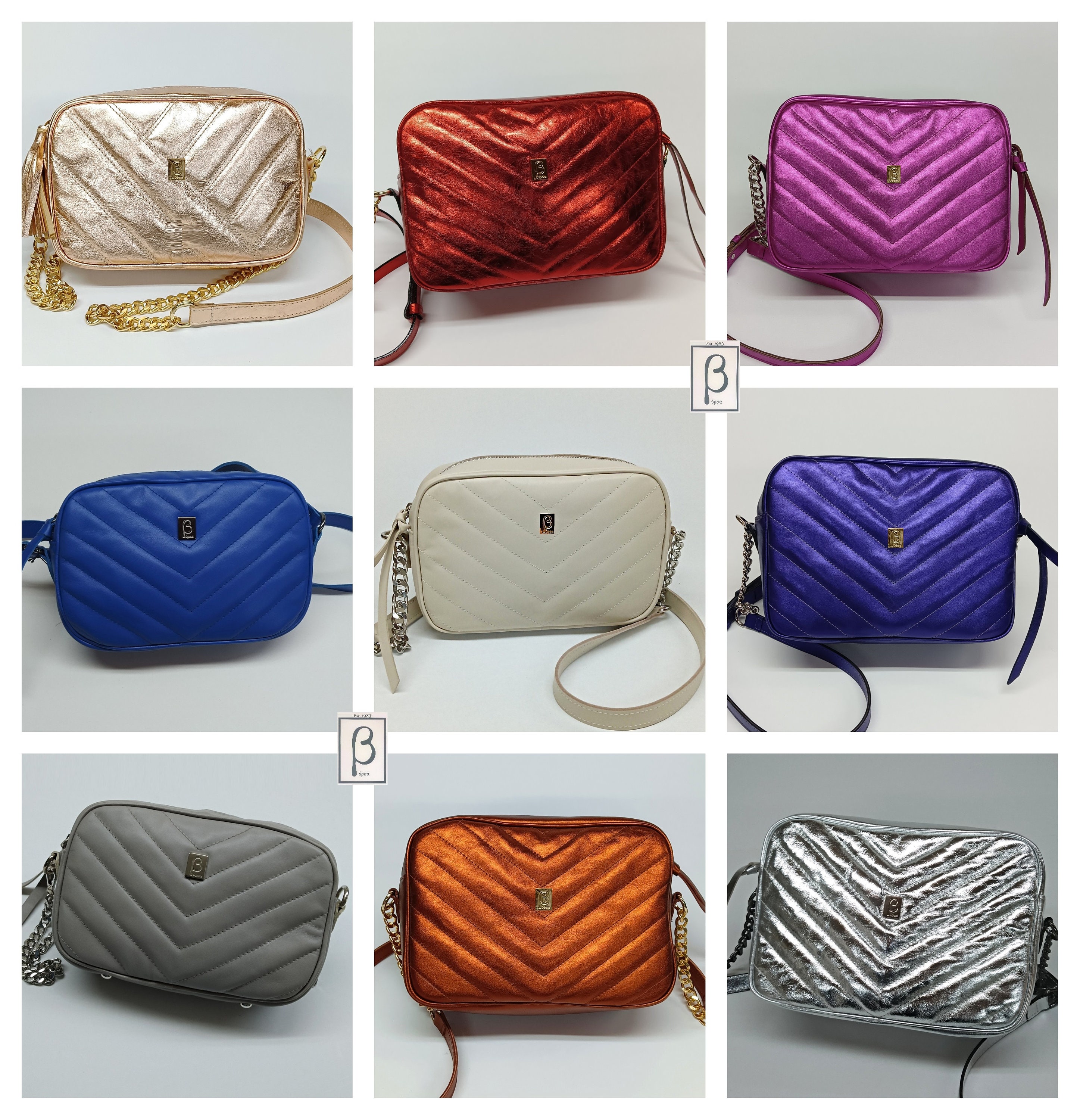 Small Kira Chevron Metallic Camera Bag: Women's Designer Crossbody Bags