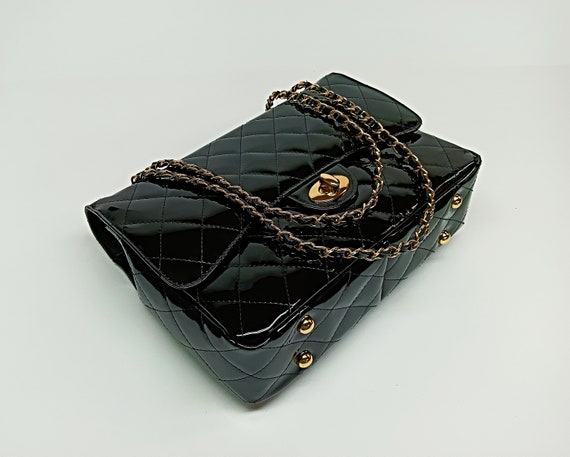 Classic Style XL DIAMONDS Genuine Leather Shoulder Bag 