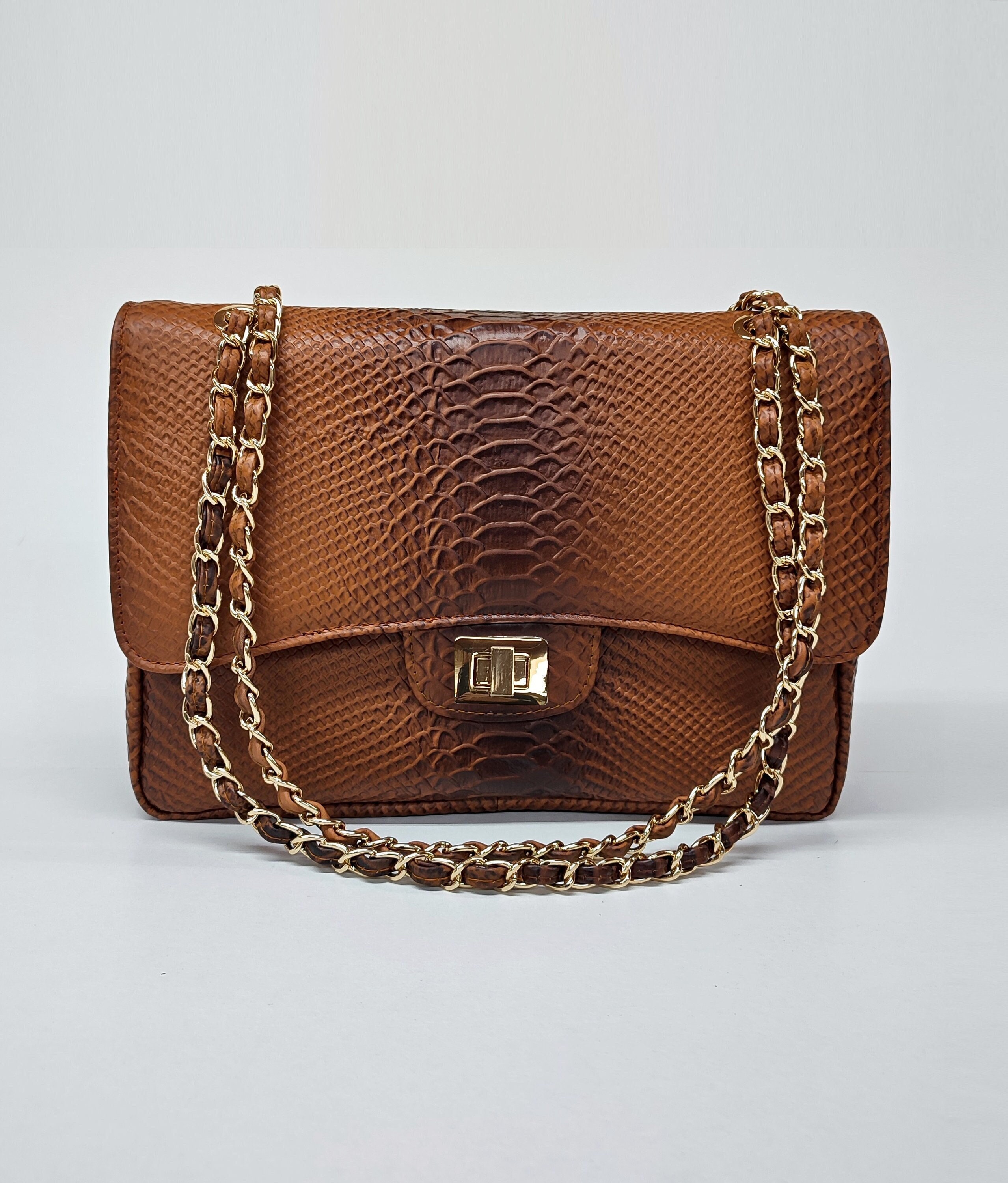 Snake Style Max Genuine Leather Shoulder Bag Double Flap Leather Interior Bag Elegant Women Crossbody Bag Handmade Bag From Greece Etsy Ireland