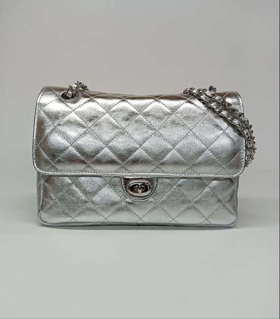 ETERNAL DIAMONDS Genuine Leather Quilted Shoulder Bag Elegant