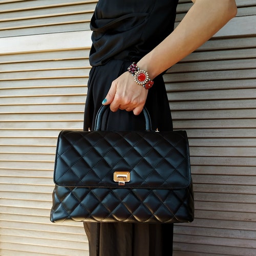 Buy Classic Style Genuine Leather Flap Bag Quilted Elegant Large Online in  India 