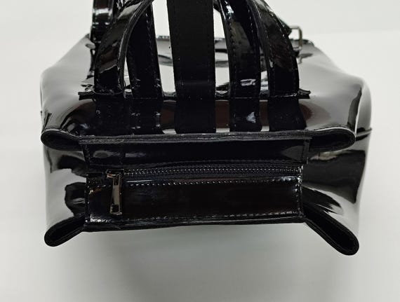 Patent PU Leather Minimalist Backpack, Elegant Backpack for  display picture 2