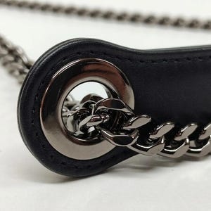 Luxuriöses Echtlederband, Ersatzband, Länge auswählen, Alle Farben für Leder & Kette verfügbar, handgefertigtes griechisches Produkt Black & B. Nickel