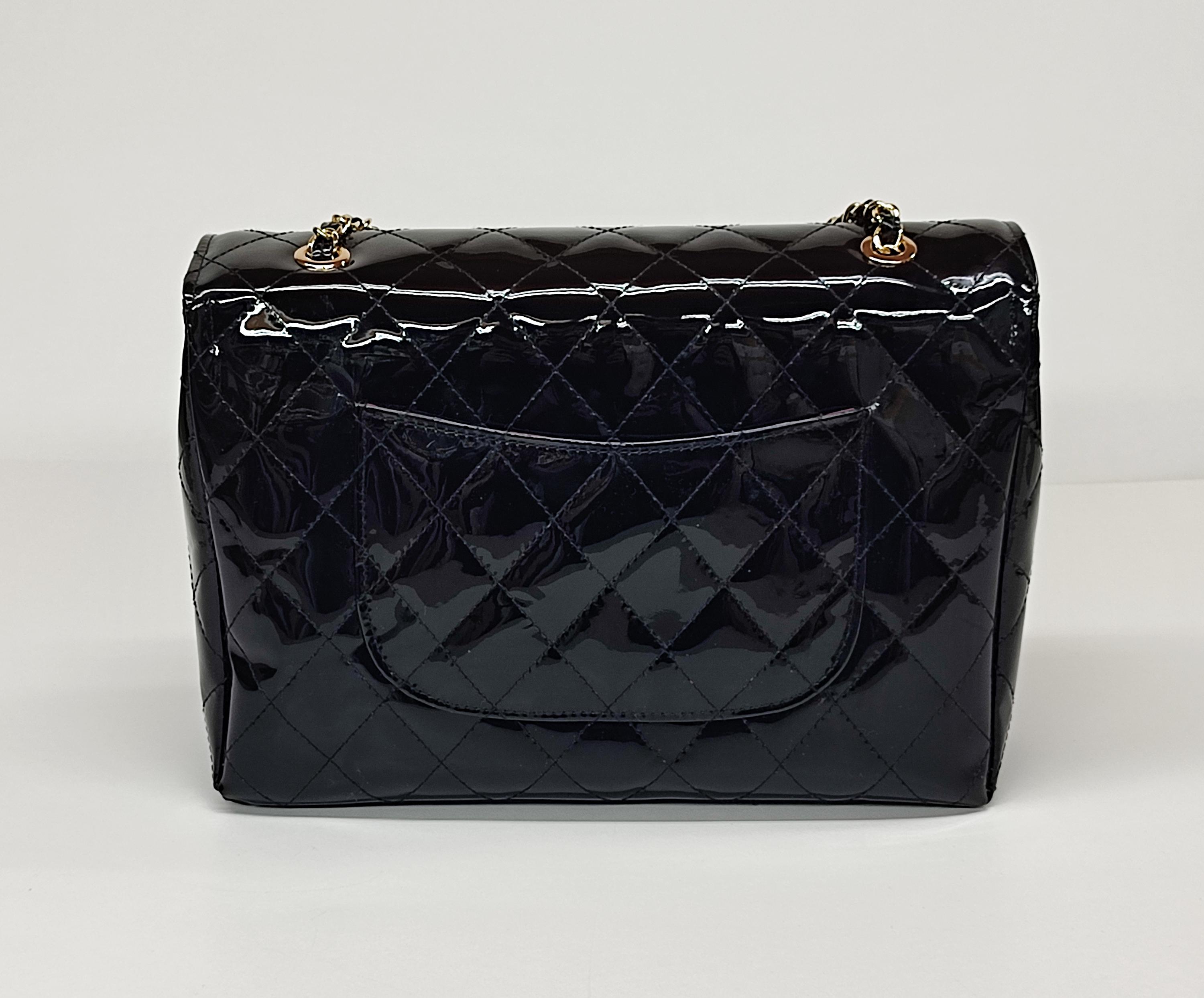 Shiny Diamonds Shoulder Bag, Patent Leather Purse, Large Double
