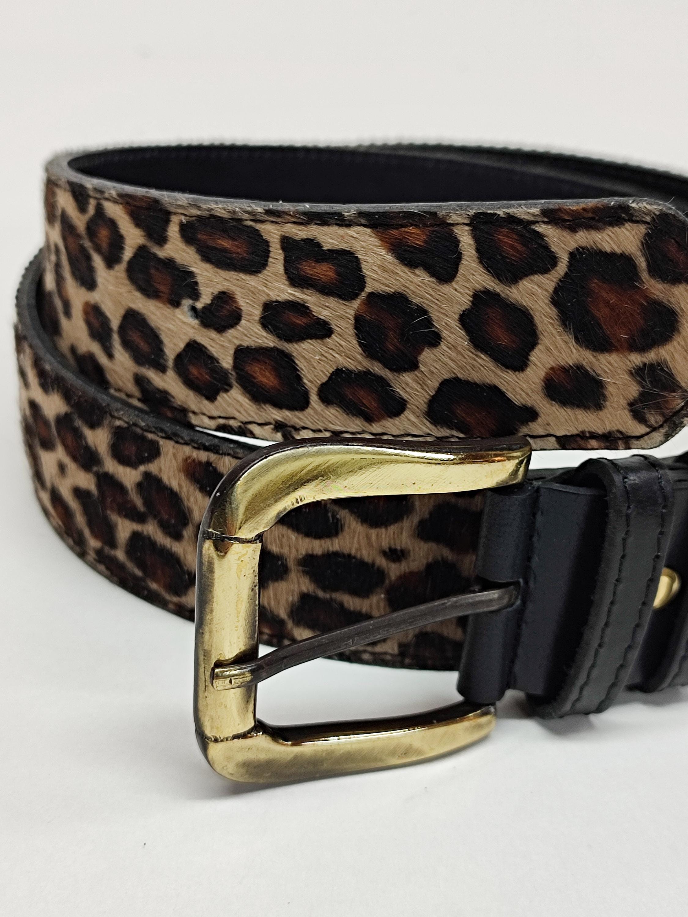 Animal Print Leather Women Belt, Genuine Cowhide Leo Belt  display picture 1