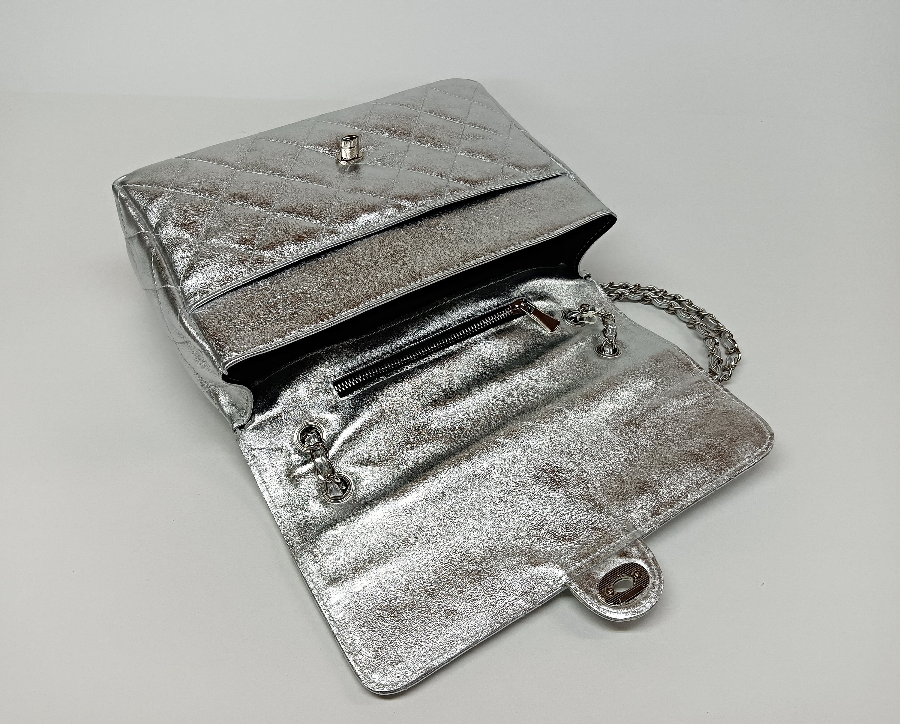 chanel silver hardware bag