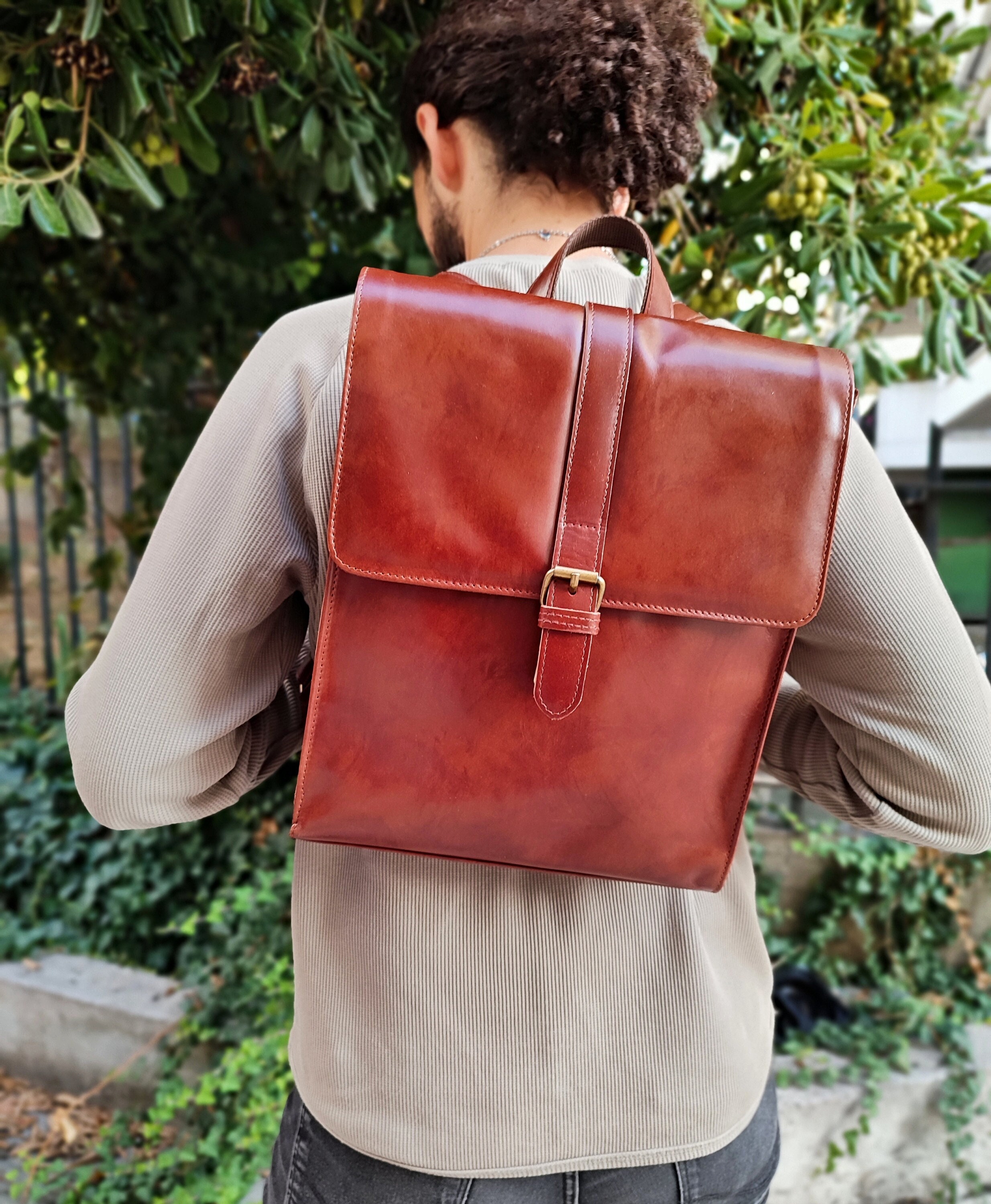 Genuine Calfskin Backpack High Quality Leather Bag Everyday Style Laptop Backpack Handmade Unisex Bag Luxurious Handbag Made in Greece Etsy
