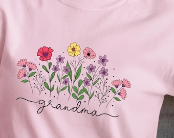 Floral Grandma Shirt: Mother's Day Gift for Grandmother