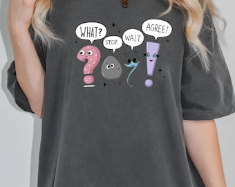 Camiseta divertida de profesor de puntuación: camiseta de dibujos animados de gramática