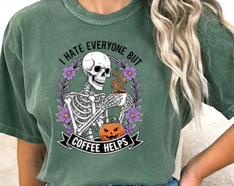 Camiseta de esqueleto con colores cómodos: divertida, sarcástica y espeluznante.