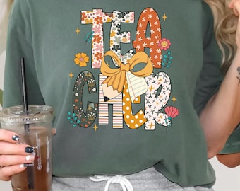 Retro Floral Teacher Shirt: Comfort Colors Cotton Back-to-School Tee