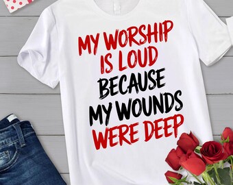 Camiseta con gráfico de fe cristiana, camiseta con mensaje de adoración