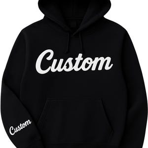 Custom Puff Print Hoodie, Personalized Sweatshirt  Custom 3D Raised Text Hoodie, Embossed Lettering Gift, Cozy Pullover with Custom Text