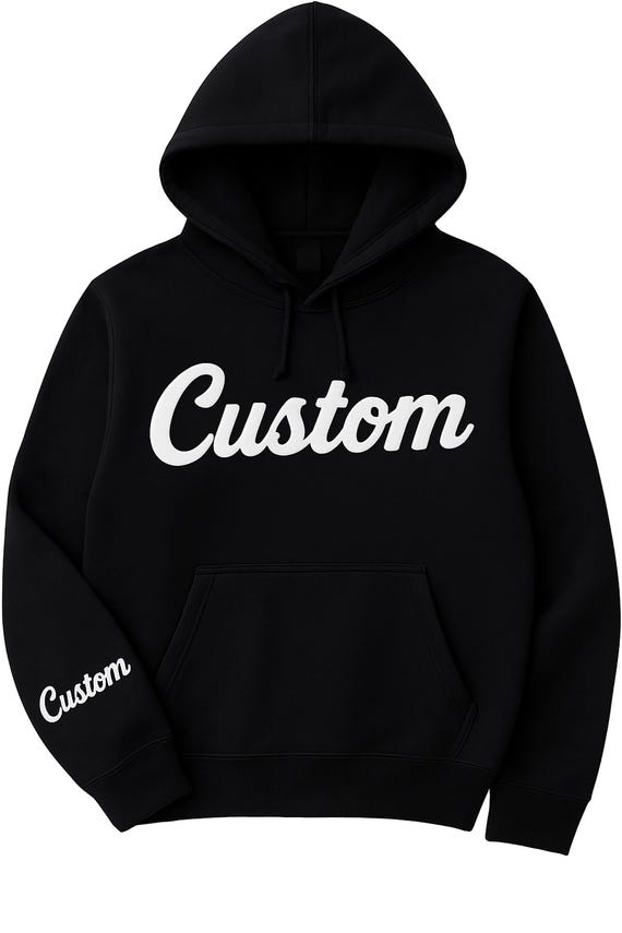 Custom 3D Puff Print Hoodie, Personalized Text Sweatshirt