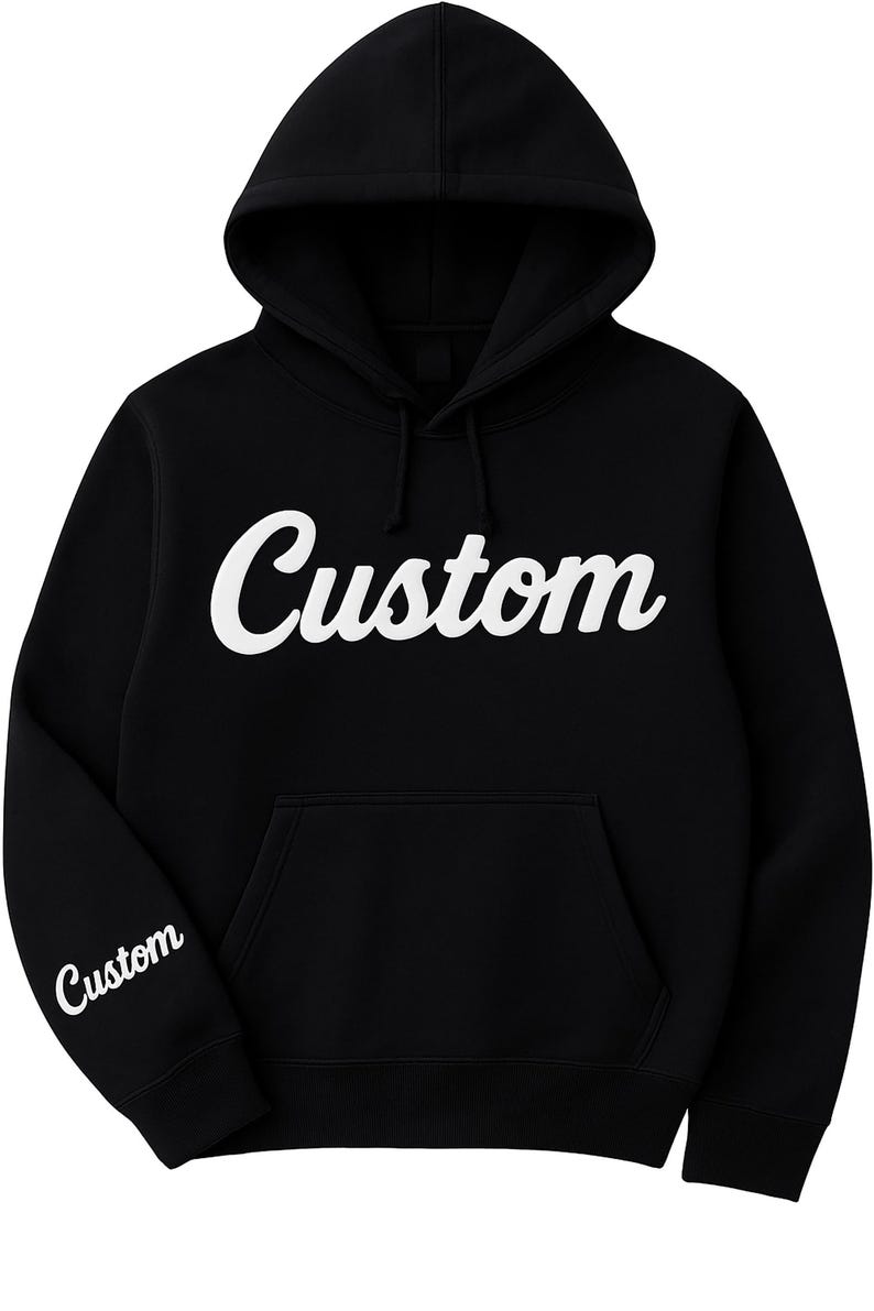 Custom 3D Puff Print Hoodie, Personalized Text Sweatshirt image 1