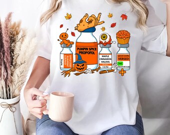Pumpkin Spice Propofol Nurse Shirt: Funny Fall Anesthesia Tee