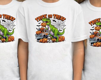 Camiseta de dinosaurio para Halloween: Camiseta espeluznante de dinosaurio para pedir dulces