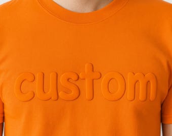 Custom 3D Puff Print T-Shirt, Embossed Spirit Tee