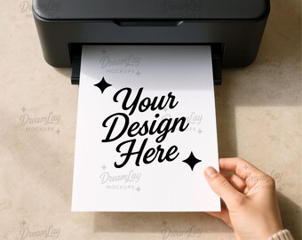 Printer Paper Mockup – A4 US Letter 8.5x11” JPG PSD