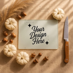 Glass Cutting Board Mockup – 11x7.75” Sublimation PSD Template
