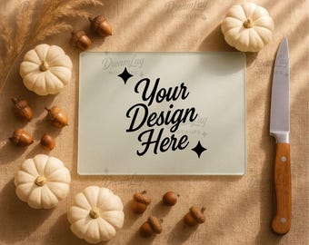 Mockup glazen snijplank – 11 x 7,75 inch sublimatie PSD-sjabloon
