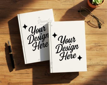 Hardcover Notebook Mockup – 8.5x11 PSD & JPG Template