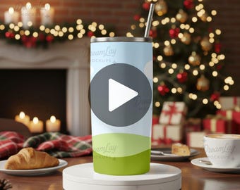 Christmas Tumbler Video Mockup – 20oz Skinny Canva Template