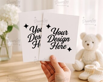 Hands Holding 5x7 Poster Mockup – 2 Frame Artwork Display PSD