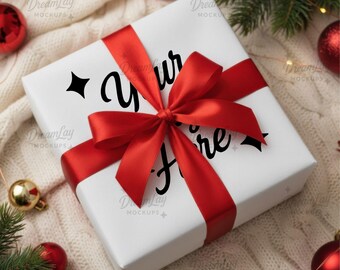 Geschenkpapier Mockup – Weihnachtsgeschenkpapier, 10x10 PSD Smart Objekt