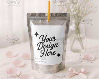 Capri Sun Mockup – Juice Pouch Label PSD Template for Party Favors