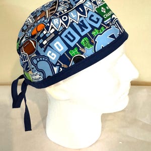 UNC Tarheels Doodle print Scrub Cap